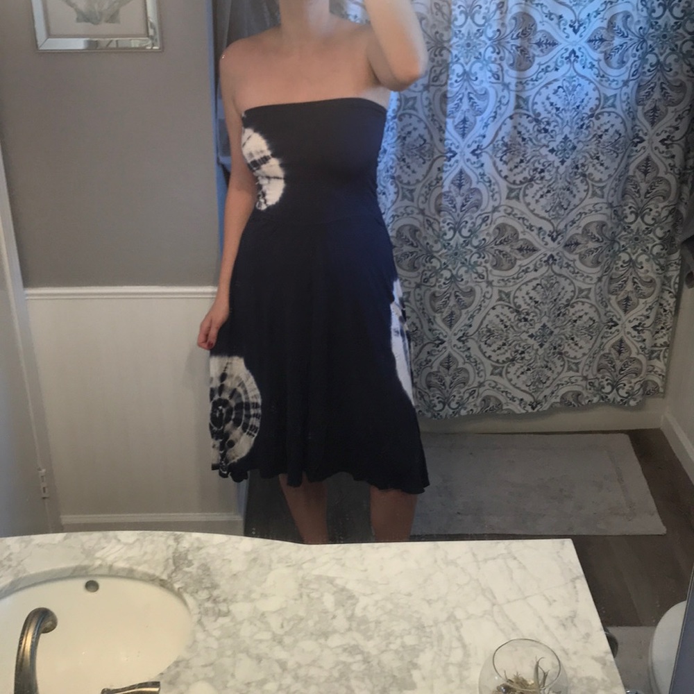 Tie dye summer strapless tube top dress